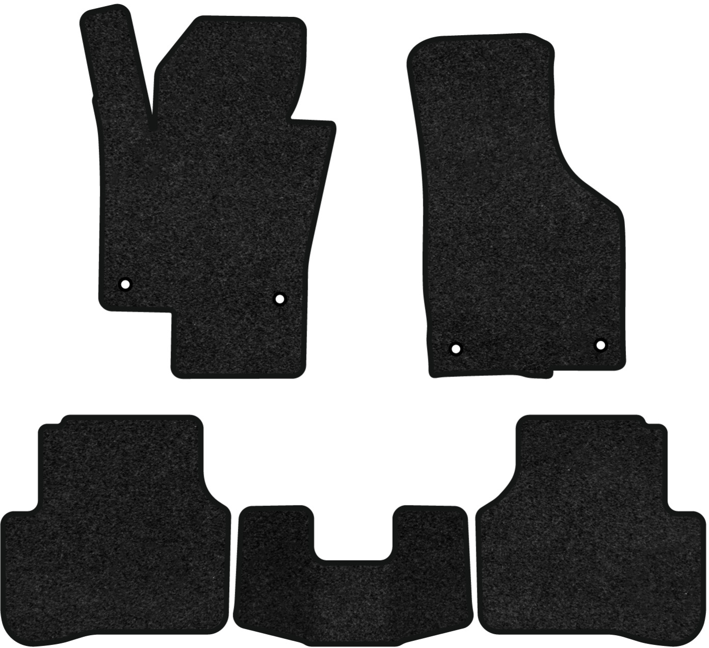 Коврики ворсовые в салон авто EVAtech Premium для Volkswagen Passat (B6) (without armrest) 2005-2010 6 поколение Combi EU черный кант (VW33530CY5TL4VPB) - Фото 1