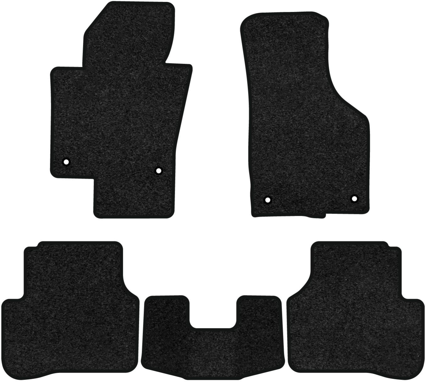 Коврики ворсовые в салон авто EVAtech Premium для Volkswagen Passat (B6) (without armrest) 2005-2010 6 поколение Combi EU черный кант (VW33530CZ5TL4VPB) - Фото 1