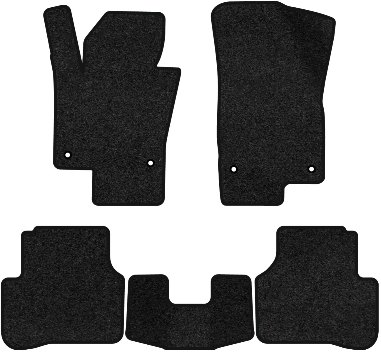 Коврики ворсовые в салон авто EVAtech Premium для Volkswagen Passat (B6) (without armrest) 2005-2010 6 поколение Sedan EU черный кант (VW33532CH5AV4VPB) - Фото 1
