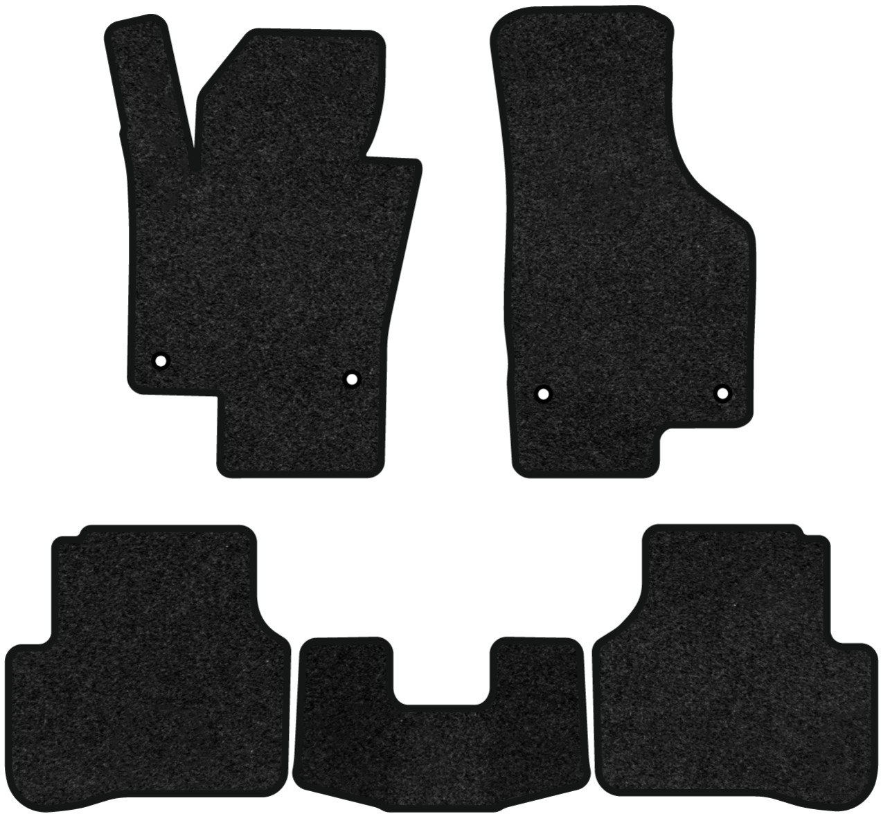 Коврики ворсовые в салон авто EVAtech Premium для Volkswagen Passat (B6) (without armrest) 2005-2010 6 поколение Sedan EU черный кант (VW33532CL5AV4VPB) - Фото 1