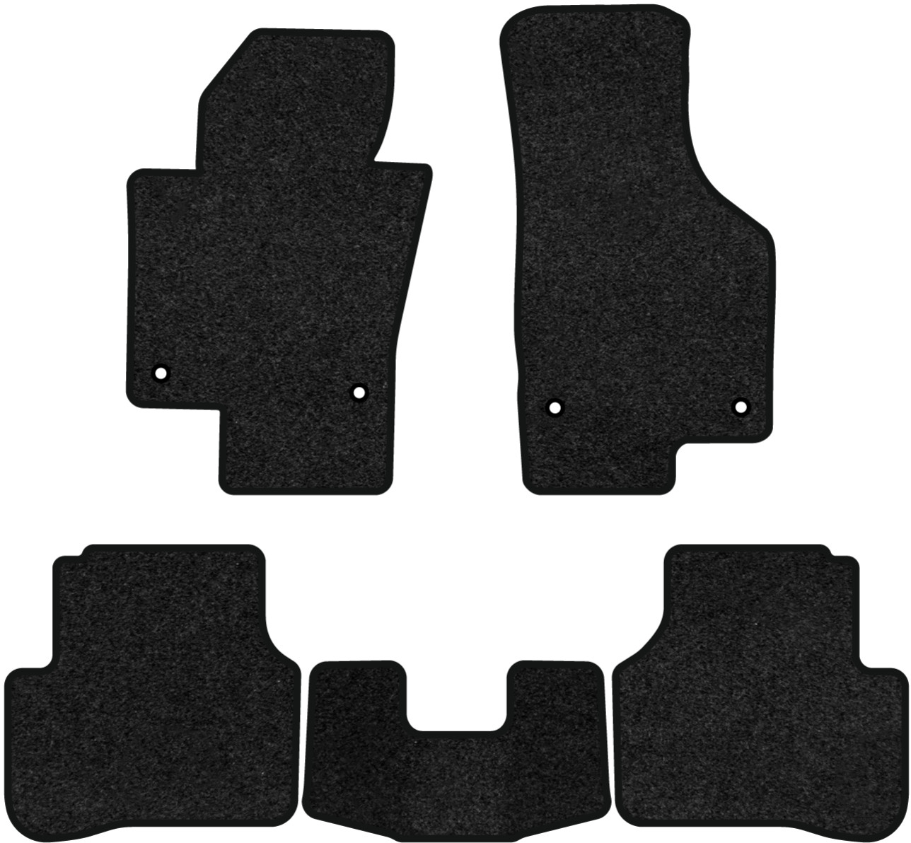 Коврики ворсовые в салон авто EVAtech Premium для Volkswagen Passat (B6) (without armrest) 2005-2010 6 поколение Sedan EU черный кант (VW33532CM5AV4VPB) - Фото 1
