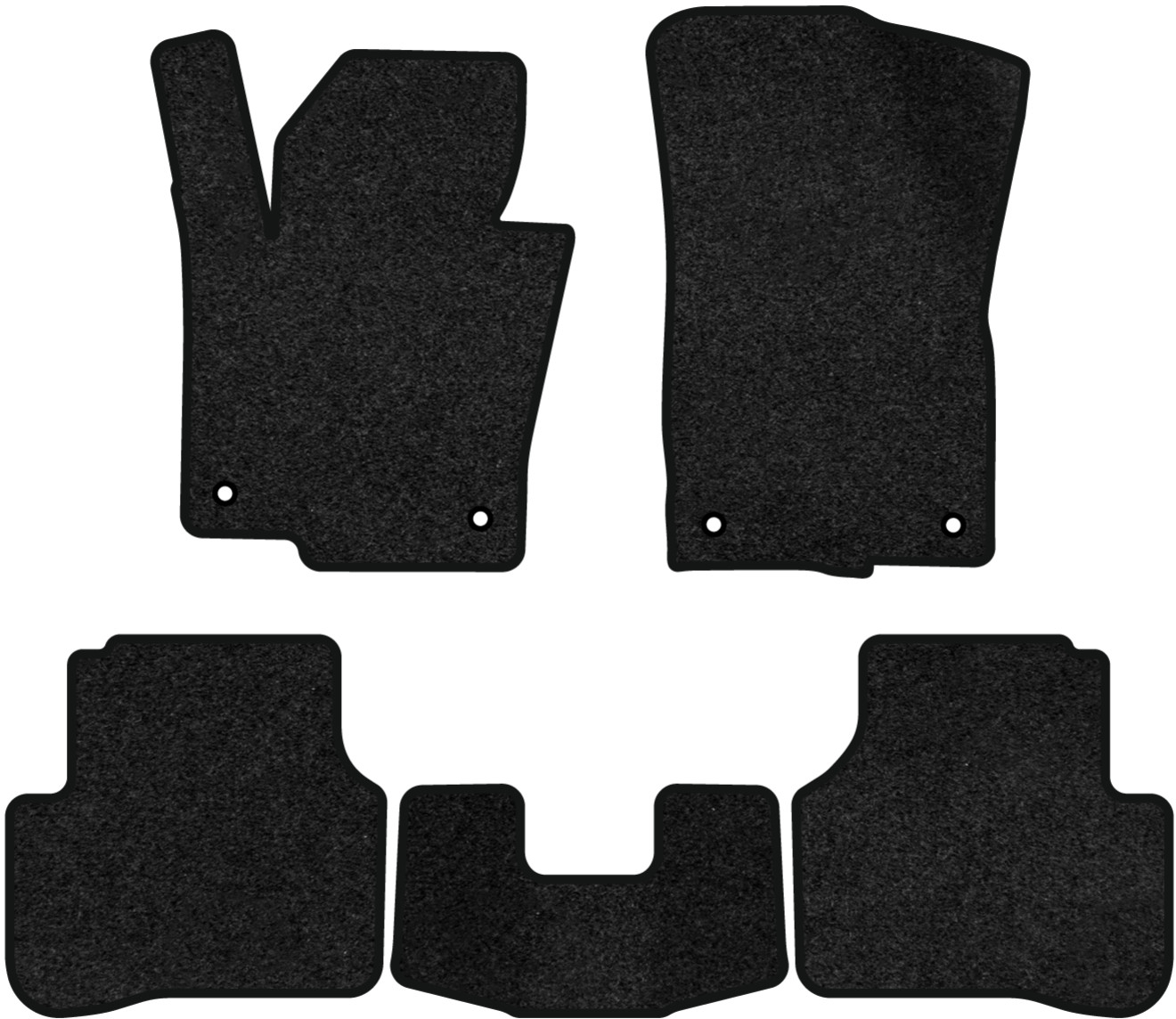 Коврики ворсовые в салон авто EVAtech Premium для Volkswagen Passat (B6) (without armrest) 2005-2010 6 поколение Sedan EU черный кант (VW33532CN5AV4VPB) - Фото 1