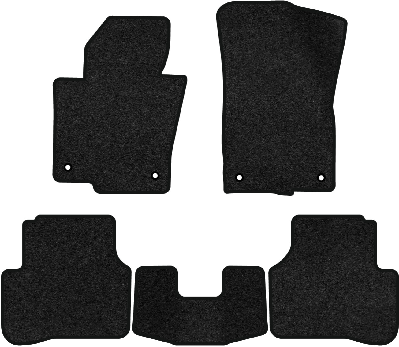 Коврики ворсовые в салон авто EVAtech Premium для Volkswagen Passat (B6) (without armrest) 2005-2010 6 поколение Sedan EU черный кант (VW33532CP5AV4VPB) - Фото 1