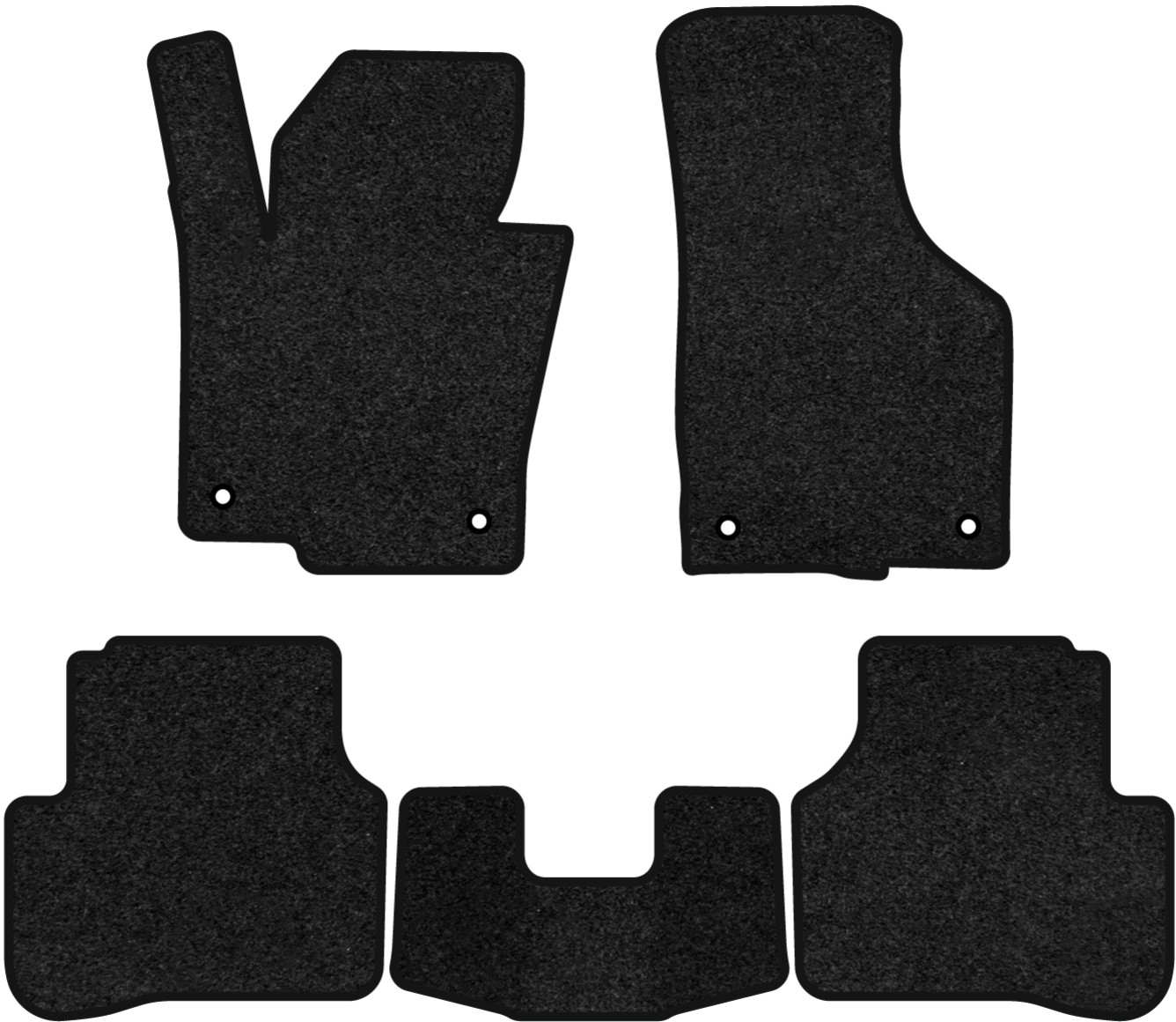 Коврики ворсовые в салон авто EVAtech Premium для Volkswagen Passat (B6) (without armrest) 2005-2010 6 поколение Sedan EU черный кант (VW33532CR5AV4VPB) - Фото 1