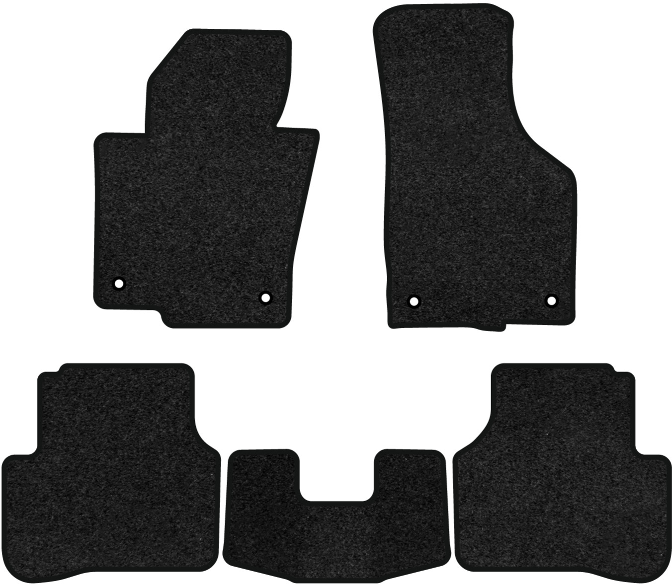 Коврики ворсовые в салон авто EVAtech Premium для Volkswagen Passat (B6) (without armrest) 2005-2010 6 поколение Sedan EU черный кант (VW33532CS5AV4VPB) - Фото 1