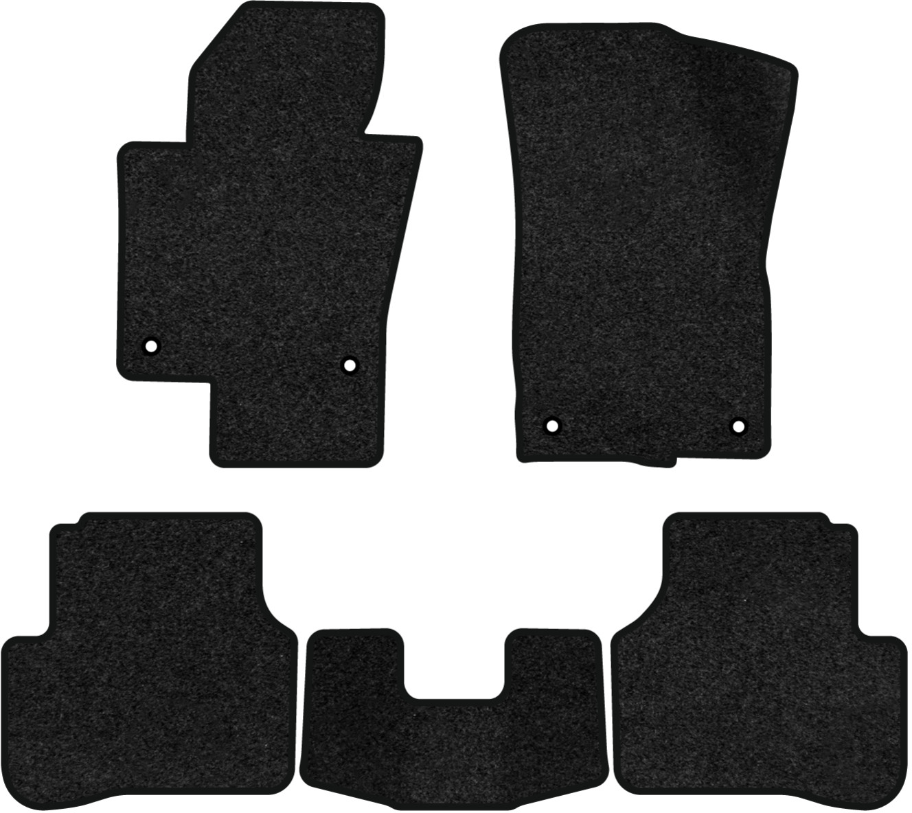 Коврики ворсовые в салон авто EVAtech Premium для Volkswagen Passat (B6) (without armrest) 2005-2010 6 поколение Sedan EU черный кант (VW33532CW5AV4VPB) - Фото 1