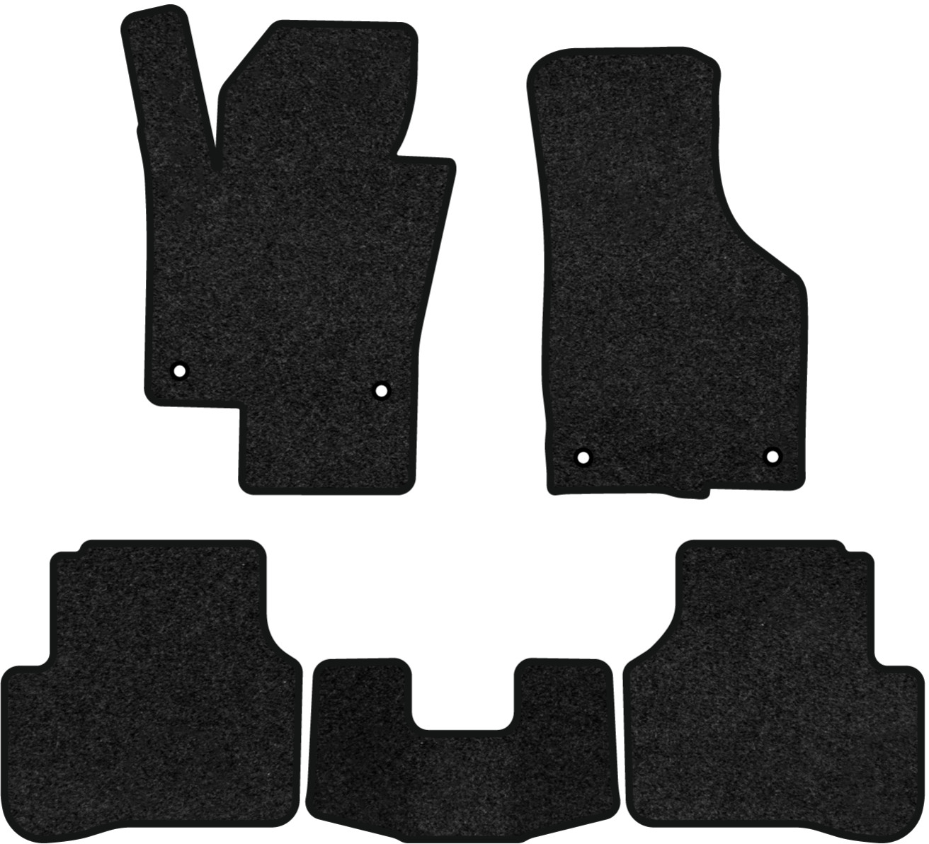 Коврики ворсовые в салон авто EVAtech Premium для Volkswagen Passat (B6) (without armrest) 2005-2010 6 поколение Sedan EU черный кант (VW33532CY5AV4VPB) - Фото 1