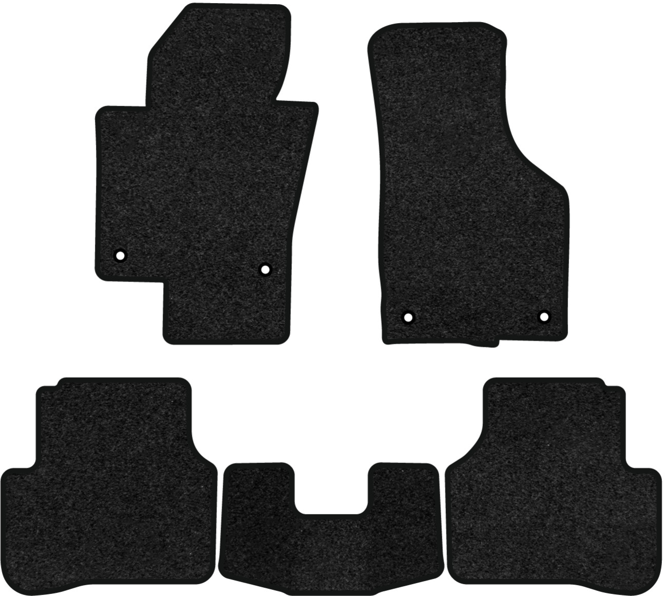 Коврики ворсовые в салон авто EVAtech Premium для Volkswagen Passat (B6) (without armrest) 2005-2010 6 поколение Sedan EU черный кант (VW33532CZ5AV4VPB) - Фото 1