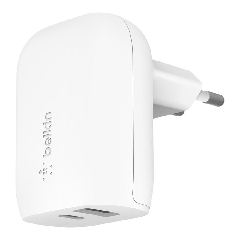 Сетевое зарядное устройство Belkin 37Вт USB-C PD PPS 25Вт, USB-A 12Вт White (WCB007VFWH) - Фото 1