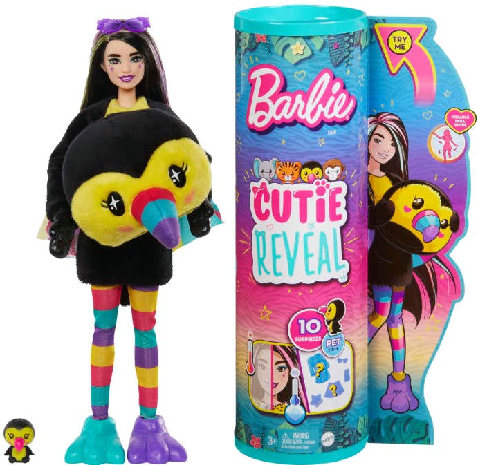 Лялька Barbie "Cutie Reveal" серії "Друзі з джунглів" — тукан (HKR00) - Фото 1