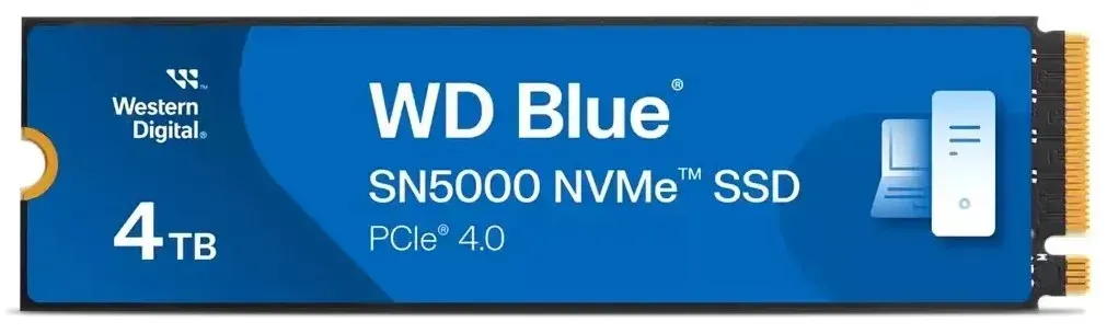 Купить SSD-накопитель внутренний Western Digital M.2 4TB PCIe 4.0 Blue SN5000 (WDS400T4B0E) - Фото 1 SSD-накопитель внутренний Western Digital M.2 4TB PCIe 4.0 Blue SN5000 (WDS400T4B0E) - Фото 1