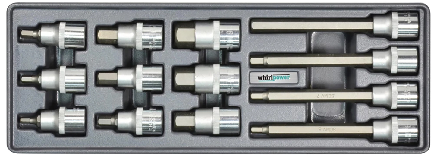 Набір торцевих голівок Whirlpower Hex 5-19 мм 1/2" 13 шт. (AN-SK51) - Фото 1