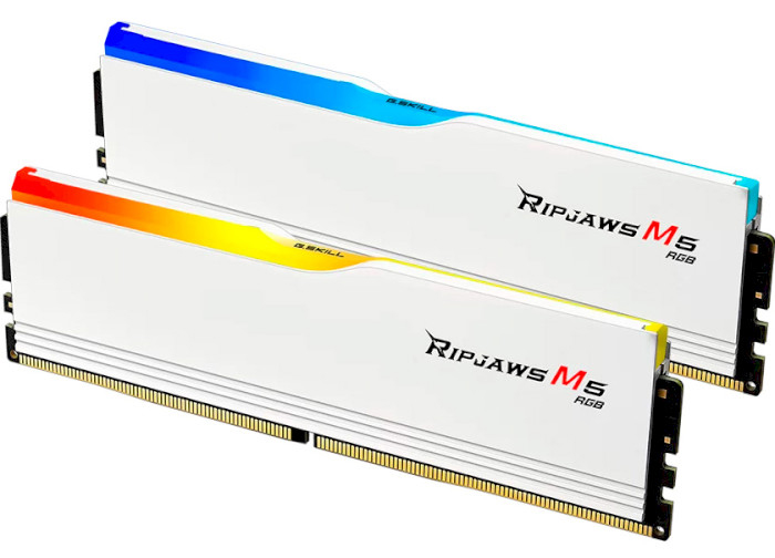 Память DDR G.Skill Ripjaws M5 RGB White DDR5-6400 32GB (2x16GB) (F5-6400J3239G16GX2-RM5RW) - Фото 1
