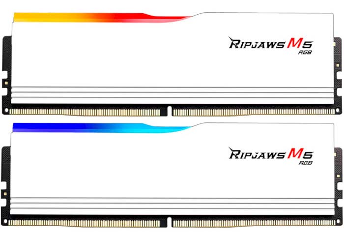 Купити Память DDR G.Skill Ripjaws M5 RGB White DDR5-6000 64GB (2x32GB) (F5-6000J3040G32GX2-RM5RW) - Фото 1 Память DDR G.Skill Ripjaws M5 RGB White DDR5-6000 64GB (2x32GB) (F5-6000J3040G32GX2-RM5RW) - Фото 1