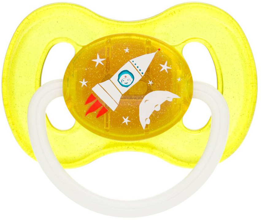 Круглая пустышка Canpol babies 0-6 м-цев space желтая (23/221_yel) - Фото 1