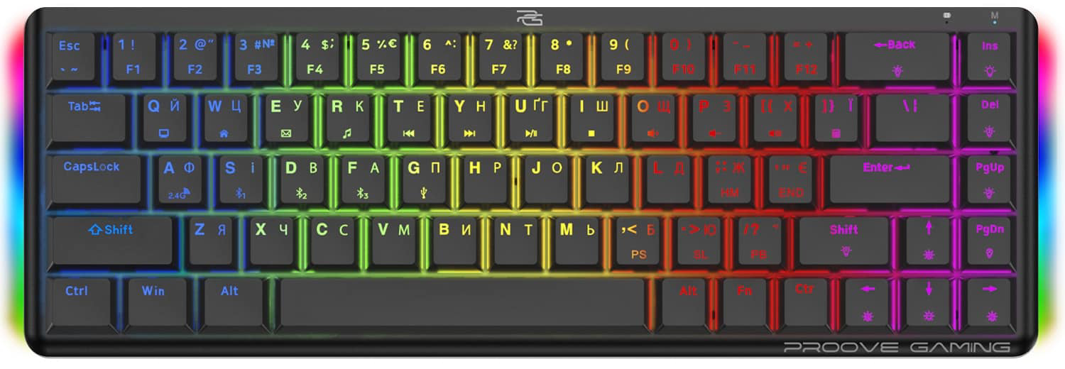 Клавиатура беспроводная игровая Proove Gaming AFK Ukraine Layout Black (WKAFK1022001) - Фото 1