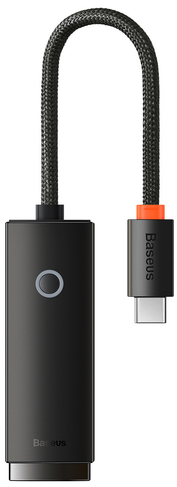 Перехідник USB Type-C - RJ-45 Baseus Lite Series Ethernet Type-C to RJ45 LAN Black (WKQX000301) - Фото 1