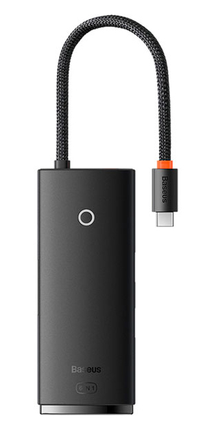 Хаб USB Baseus Type-C to HDMI+USB3.0*2+Type-C Data+SD/TF Black (WKQX050001) - Фото 1