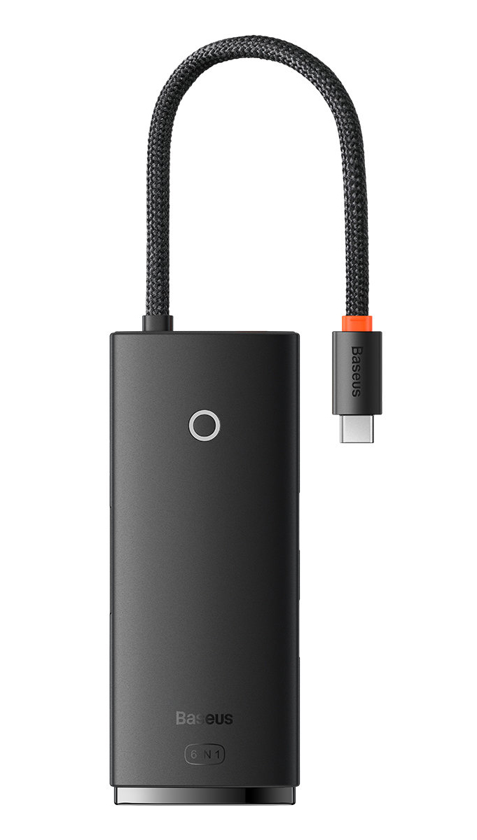 Хаб USB Baseus 6-Port Type-C Type-C to HDMI+USB3.0х2+PD+SD/TF)Black (WKQX050101) - Фото 1