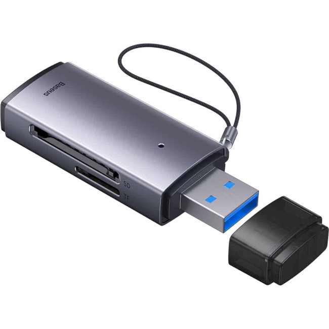 Кардридер Baseus Lite Series USB-A to SD/TF Gray (WKQX060013) - Фото 1