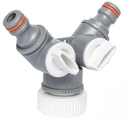 Соединитель для шланга BRADAS 1", 3/4" с запорными кранами White line (WL-2222) - Фото 1