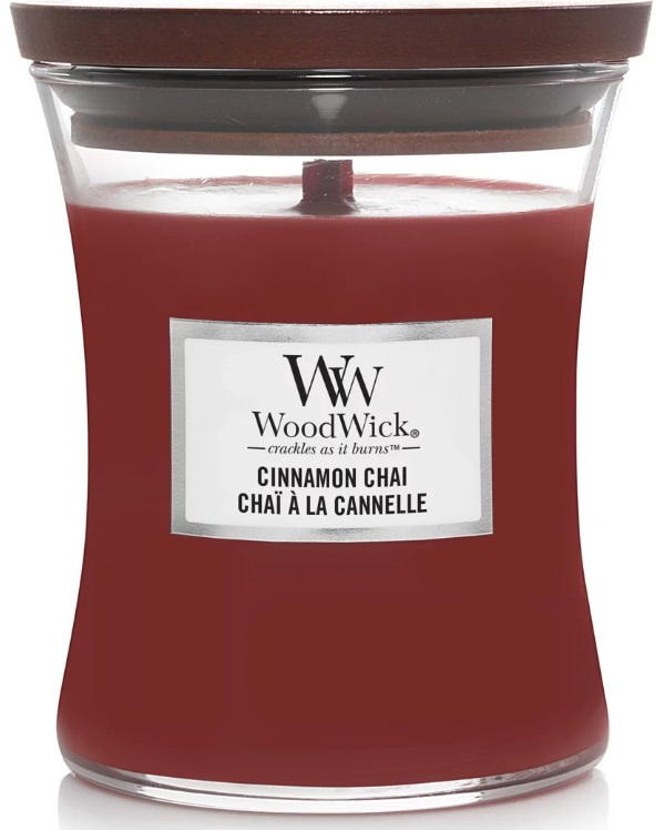 Свеча стекло Woodwick Medium Cinnamon Chai (Чай с корицей) 275г (92104E) - Фото 1