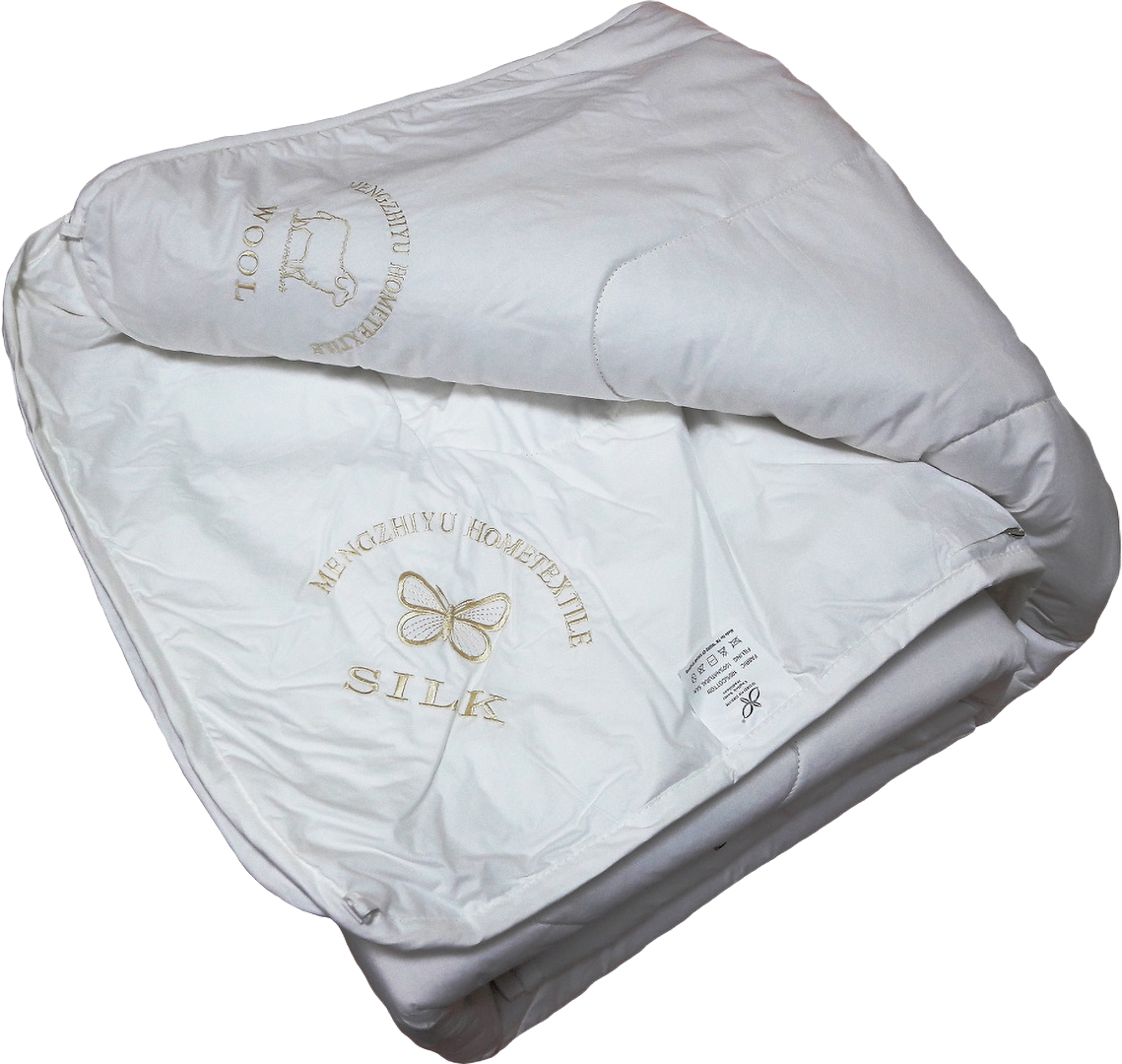 Ковдра всесезонна двоспальна євро Word of Dream Шовк-Вовна 200х220 біла (00987) - Фото 1
