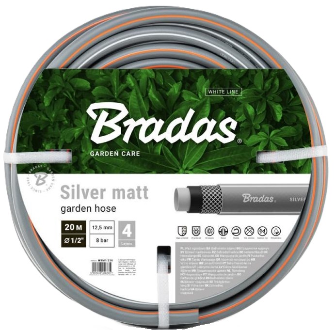 Шланг поливочный BRADAS 1/2" 20 м SILVER MATT (WSM1/220) - Фото 1