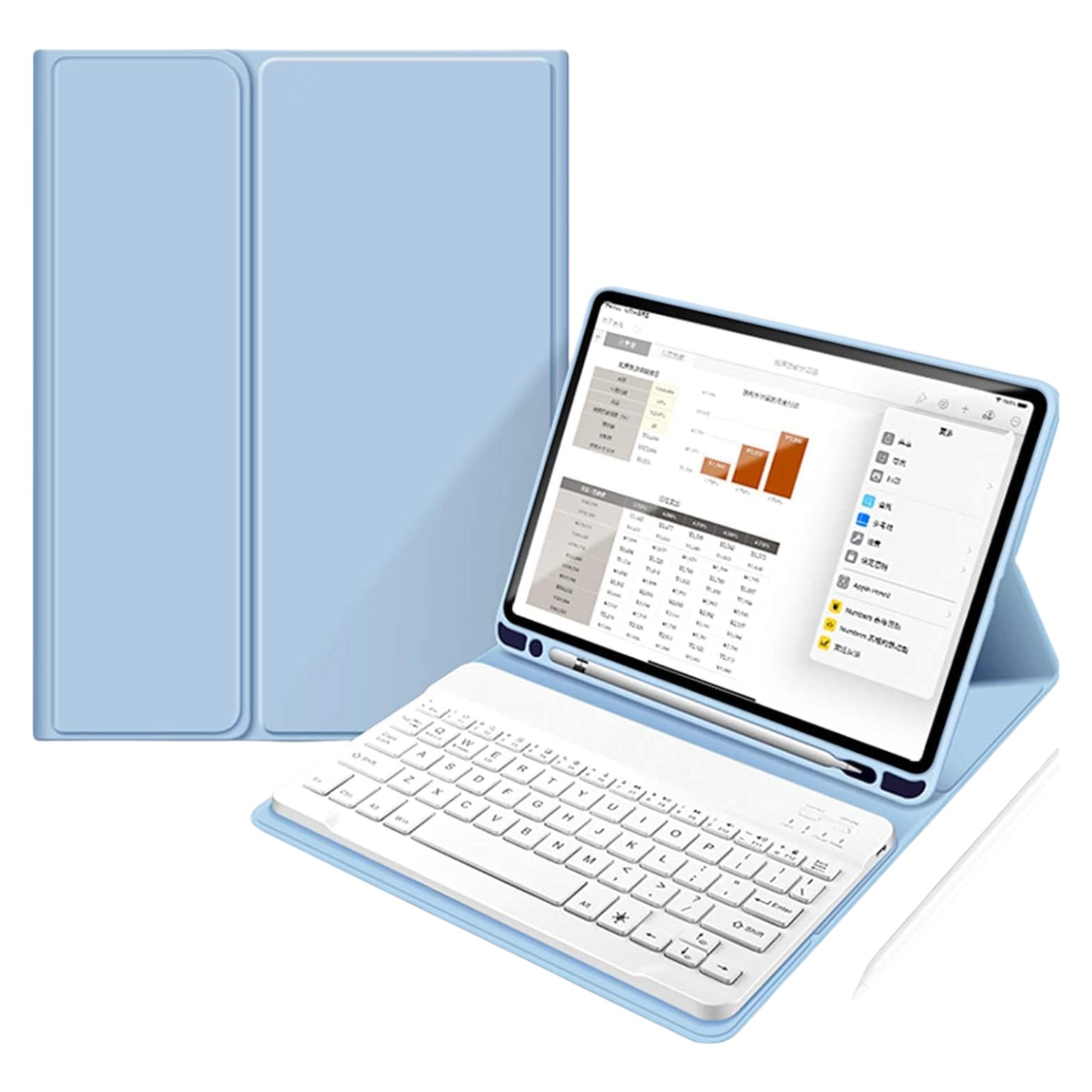 Чехол для планшета BeCover с беспроводной клавиатурой for Apple iPad Pro 13" M4 2024 Light Blue (713005) - Фото 1