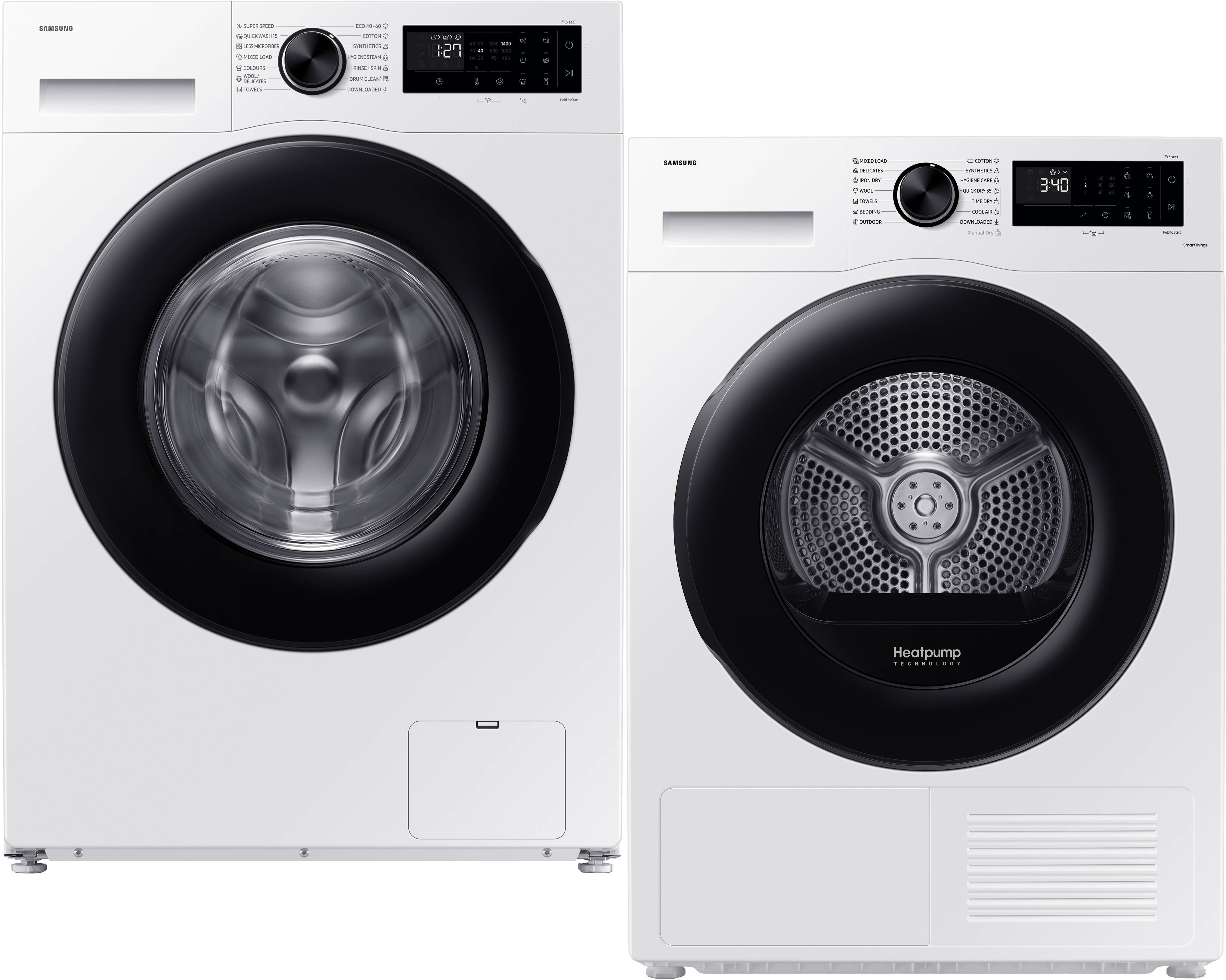 Комплект техники Samsung Стиральная машина с фронтальной загрузкой + Сушильная машина Samsung WW10FG5U3EAELE + DV90CGC2A0AEUA - Фото 1