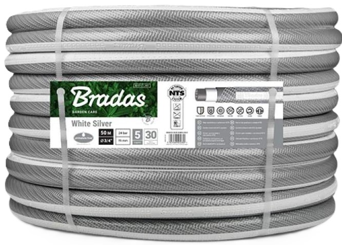 Шланг поливочний BRADAS NTS White Silver 3/4" 50 м (WWS3/450) - Фото 1