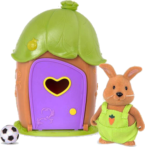 Коллекционные фигурки Li'l Woodzeez Домик c сюрпризом (зеленая крыша, 1 фигурка кролика, 1 аксессуар) (WZ6604Z) - Фото 1