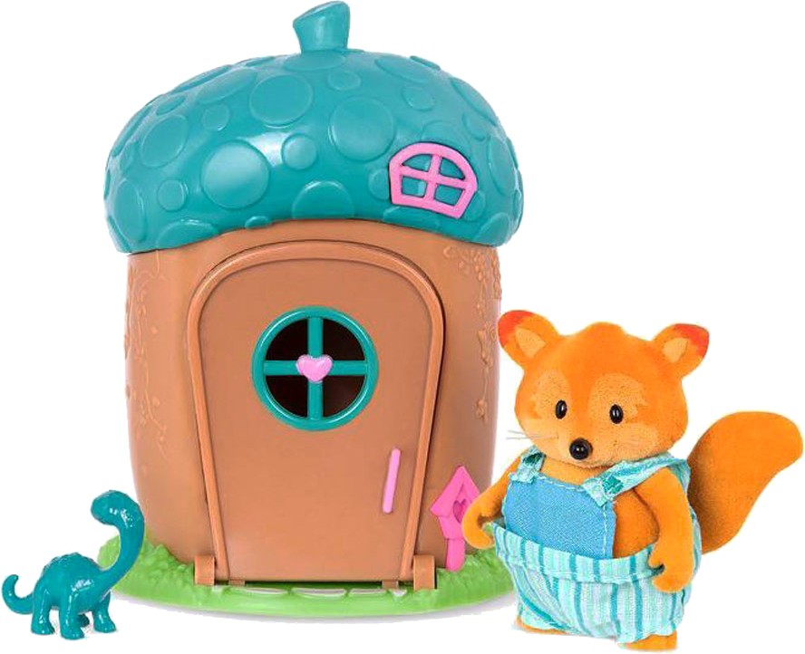 Коллекционные фигурки Li'l Woodzeez Домик c сюрпризом ( голубая крыша, 1 фигурка лисенка, 1 аксессуар) (WZ6613Z) - Фото 1