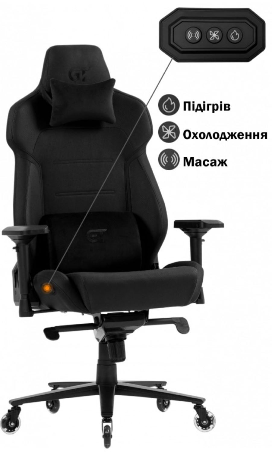 Кресло для геймеров GT Racer X-8703 Fabric Black - Фото 1