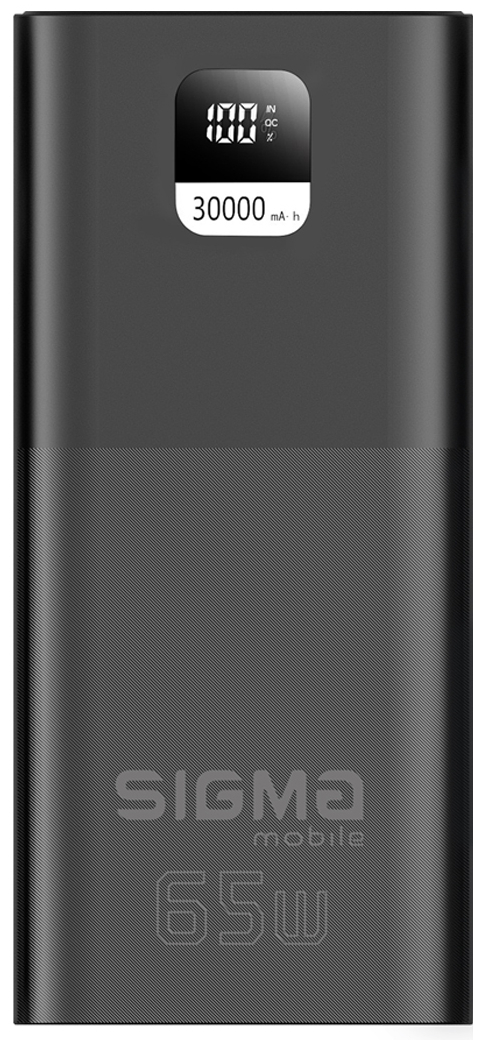 Батарея мобильная Sigma X-power SI30A6QLX black (30000mAh, PD65W) - Фото 1