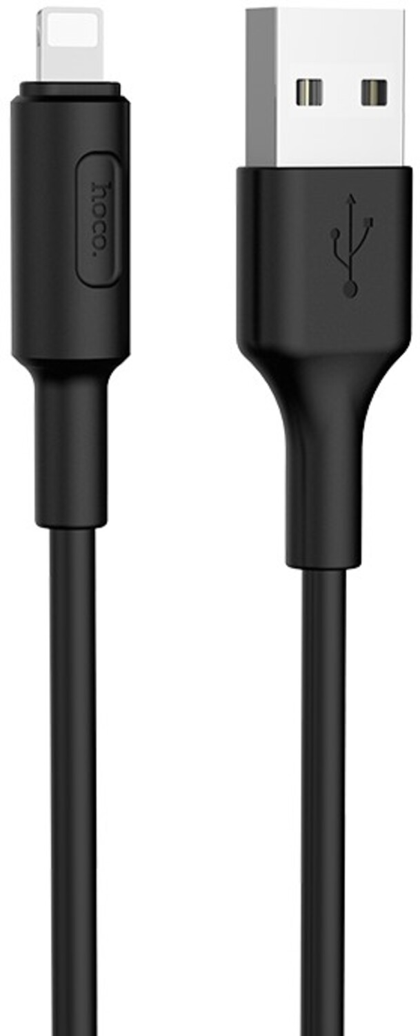 Кабель синхронизации данных HOCO X25 USB to iP 2A 1m, PVC PVC connectors, Black (6957531080107) - Фото 1