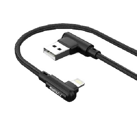 Кабель синхронизации данных Foneng X70 90-degree Angle Gaming Cable (3A) USB - Lightning 1м Black (X70-CA-DAG-IP) - Фото 1