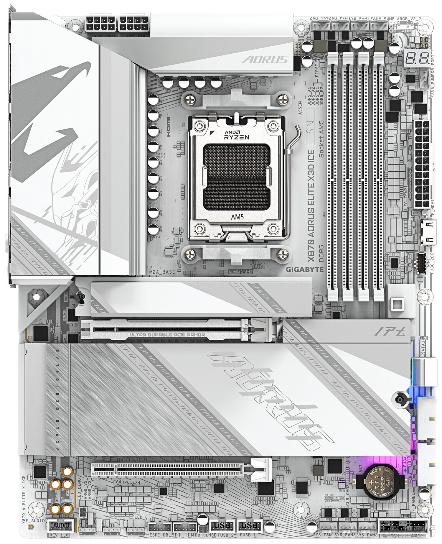 Материнська плата Gigabyte X870 AORUS ELITE X3D ICE DDR5 - Фото 1