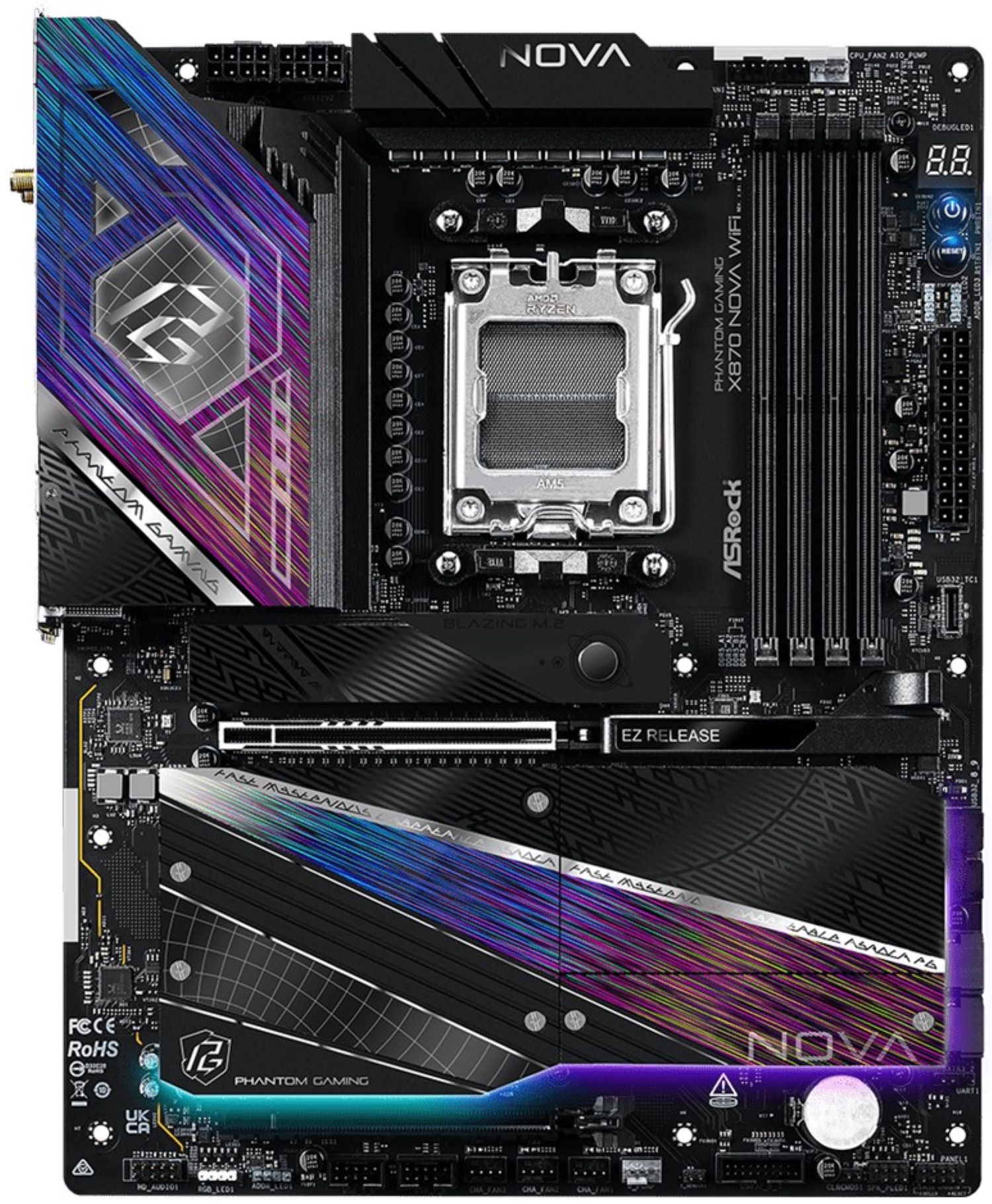 Купить Материнская плата ASRock X870 NOVA WIFI DDR5 - Фото 1 Материнская плата ASRock X870 NOVA WIFI DDR5 - Фото 1