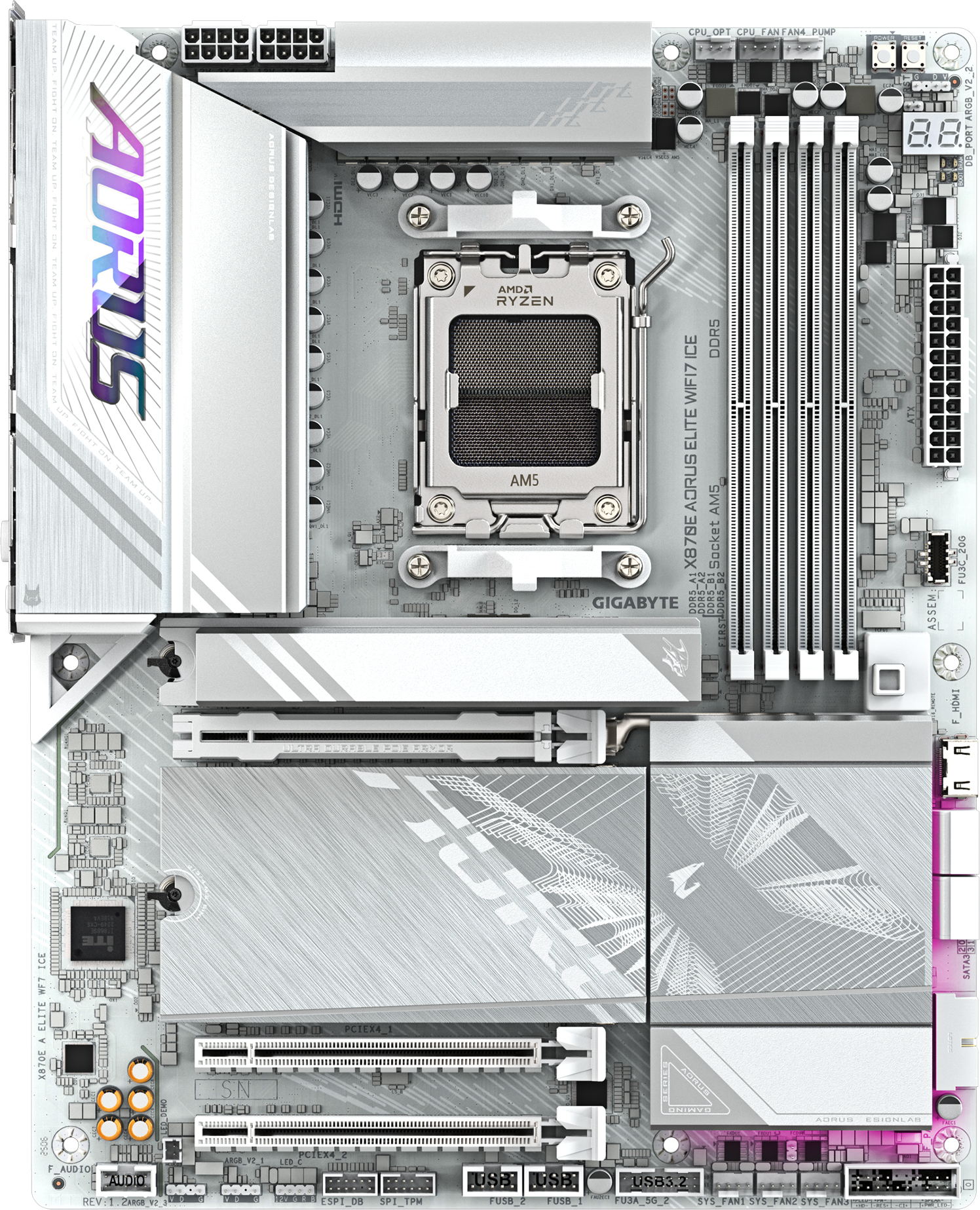 Материнская плата Gigabyte X870E AORUS ELITE WIFI7 ICE DDR5 - Фото 1