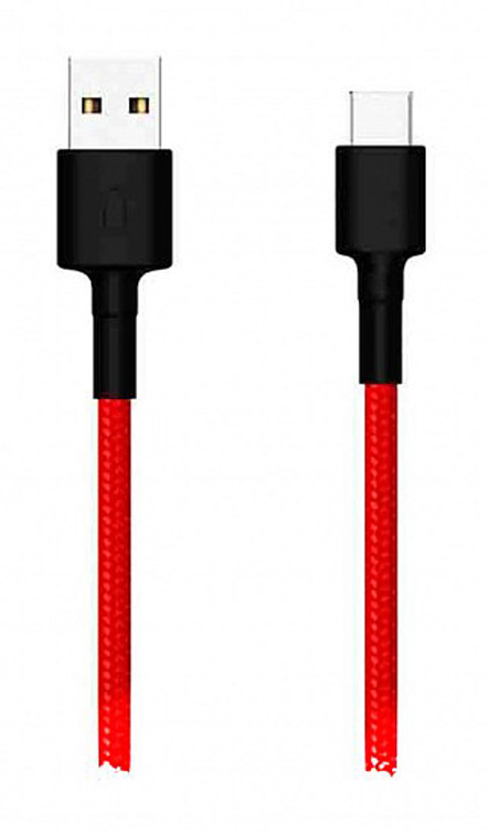 Кабель синхронизации данных Xiaomi Mi Braided USB Type-C 1m Red (SJV4110GL/SJV4106СN) - Фото 1
