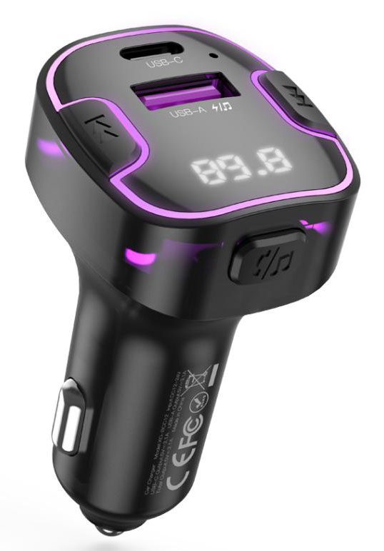 FM модулятор XO BCC12 MP3+5V3.1A Black (XO-BCC12-BK) - Фото 1