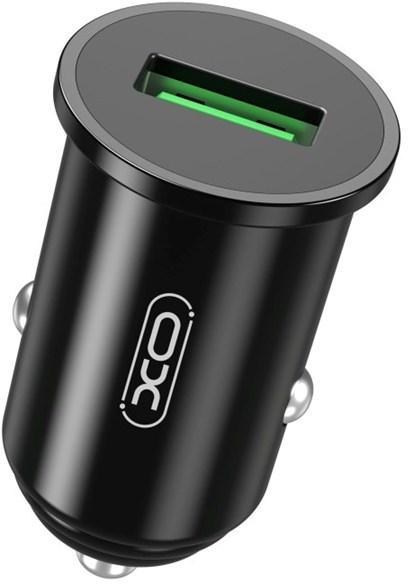 Автомобильное зарядное устройство XO QC 3.0 CC35 18W/1USB Black (XO-CC35-BK) - Фото 1