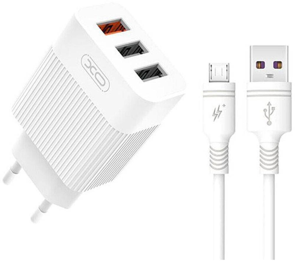 Сетевое зарядное устройство XO L72 QC3.0 3USB +micro (XO-L72-MCR) - Фото 1