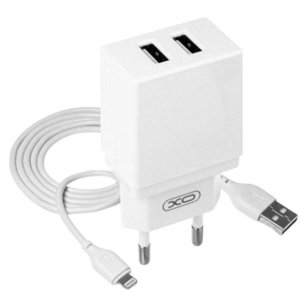 Сетевое зарядное устройство XO L75 2USB/2.4A  Lightning (XO-L75-L) - Фото 1
