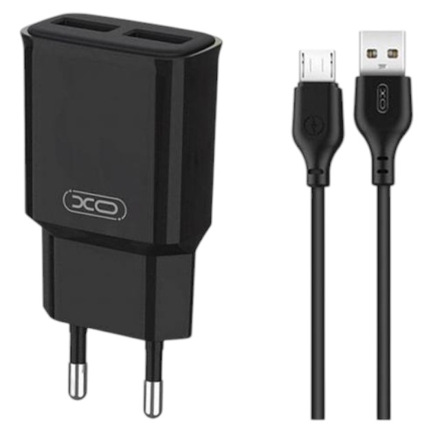 Сетевое зарядное устройство XO L92C 2USB/2.4A + USB-MicroUSB (XO-L92C-M) - Фото 1