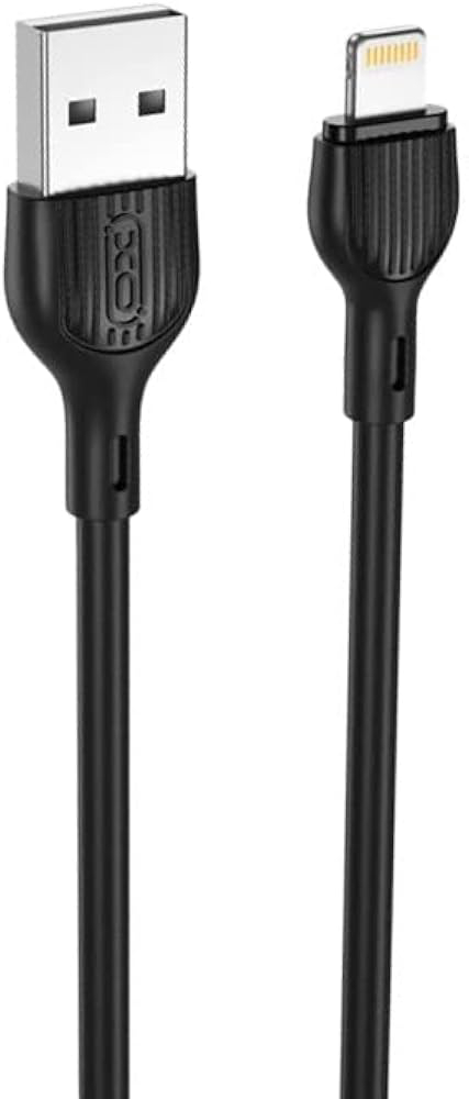 Кабель синхронизации данных XO NB200 2.1A Lightning Black 1 m (XO-NB200-L-1-BK) - Фото 1