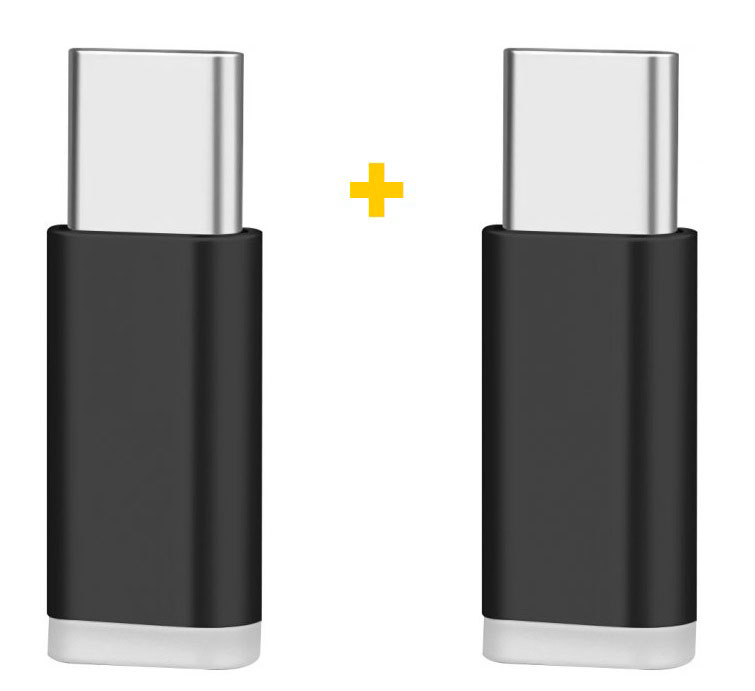 Переходник XOKO AC-010 MicroUSB - Type-C Black 2 шт. (XK-AC010-BK2) - Фото 1