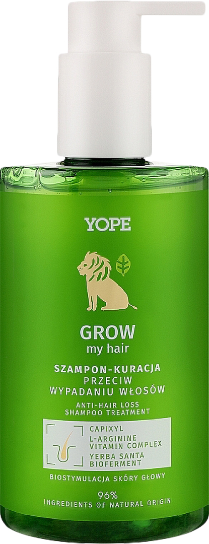 Шампунь женский Yope GROW MY HAIR Anti-Hair Loss Shampoo Treatment 300 мл (5903760208134) - Фото 1