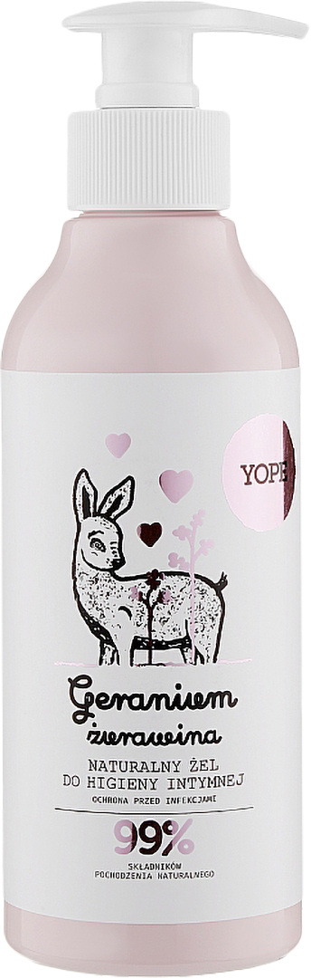 Купити Гель для інтимної гігієни Yope Natural Intimate Gel Wash GERANIUM & CRANBERRY 300 мл (5903760200145) - Фото 1 Гель для інтимної гігієни Yope Natural Intimate Gel Wash GERANIUM & CRANBERRY 300 мл (5903760200145) - Фото 1